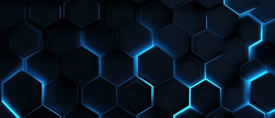 Abstract hex tech pattern with cool glow, modern grid aesthetic, crisp edges, headline space 