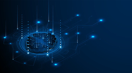 Circuit board of computer neural network or electronic artificial intelligence. Brain circuit technology. modern technology innovation concept background	