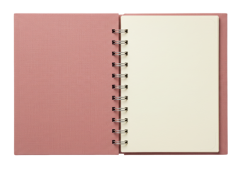 Isolated light blank notebook pages mockup, open sketchbook journal template flat lay view