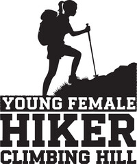  A young female hiker t shirt design
