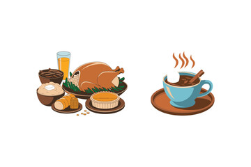  A vector-illustration-of-a-thanksgiving-food vector.