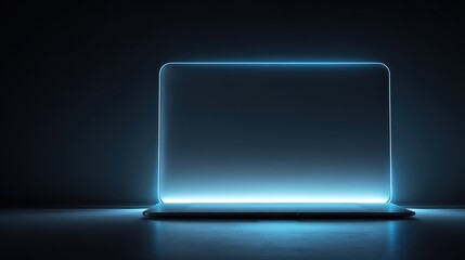 Cyber Monday minimalist landing page hero mock: product silhouette, glow edge, dark backdrop, big copy space, premium tech vibe, sharp contrast 