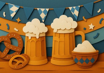 Papercut Oktoberfest Beer & Pretzels