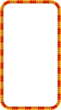 Marigold flowers border frame design element for mobile status reel