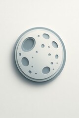 Minimal Paper-Cut Full Moon with Craters
