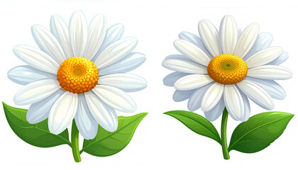 Fototapeta premium daisy flower set cartoon vector illustration