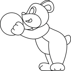 Obraz premium Bear Bowling Bowling ball Animal Vector Graphic Art llustration