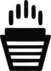 Abstract icon of a container with rising embers or steam symbolizing heat energy or production