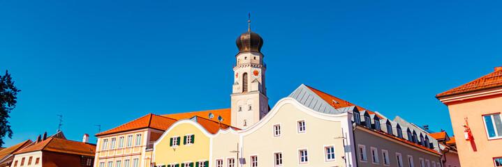 Church on a sunny summer day at Bad Griesbach im Rottal, Passau, Bavaria, Germany