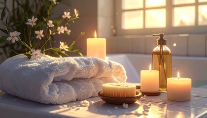 Spa serenity in a sunlit tub
