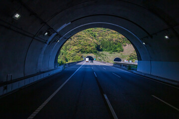 The Shin-Tomei Expressway with its series of tunnels