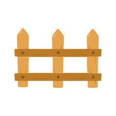 Cute Simple Wooden Picket Fence Illustration for Garden or Farm