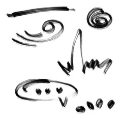 Modern abstract ink doodle shape set collection element 