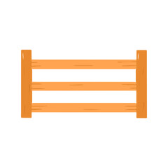 Simple Wooden Ranch or Rail Fence Illustration with Horizontal Planks