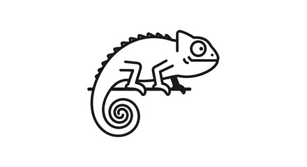 Chameleon illustration isolated vector