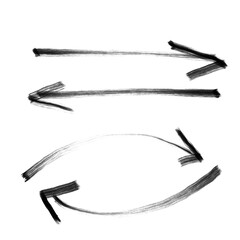 Hand drawn ink arrow set collection element 