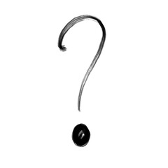 black question mark symbol design element