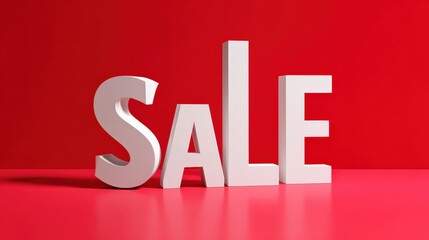 Singles Day sale banner, minimal typography-in-scene, red-white palette, clean negative space 