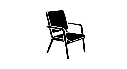 Chair silhouette isolated white background