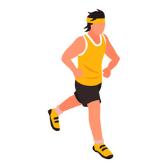 Fit & Healthy Male Athlete Running Marathon in Athletic Gear - Dynamic Sports Illustration