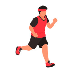 Running man in athletic wear, motion illustration of a person engaged in a healthy lifestyle