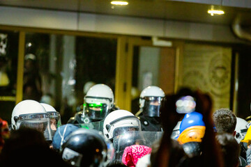 Riot police unit waiting for orders