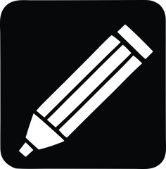 Simple icon of a pencil on a square background representing writing drawing or editing tasks versatile design element
