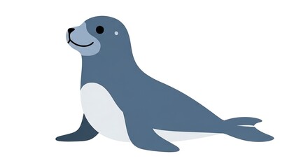 Cartoon seal illustration isolated on white background