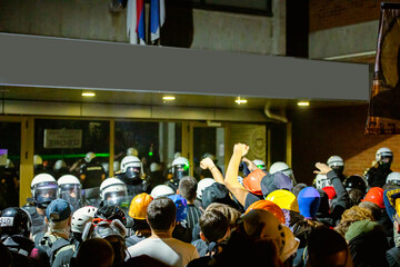 Riot police unit waiting for orders