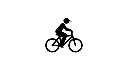 Cyclist silhouette isolated on white background
