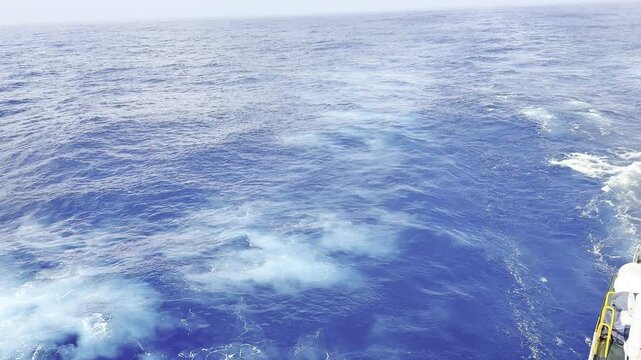 blue water of the ocean astern of ship 1