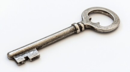 Antique key on white background (7)