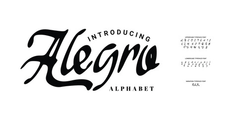 Elegant Font. Groovy Font. Graffiti Font. Creative Hand Drawn Uppercase and Number. Street Art Classic Lettering Fashion Designs Typography modern serif  decorative vintage concept vector illustration