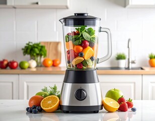 blender and fruits