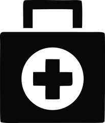 Obraz premium Simple icon of a first aid kit with a medical cross symbol for emergency health care and medical assistance services