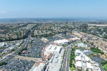Aerial view of Del Mar Neighborhood, San Diego County, California, United States, located next the coast of the Pacific Ocean
