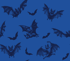 Halloween pattern with Spooky Flying Bats.