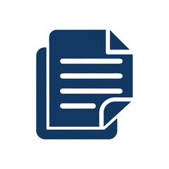 Obraz premium Blue Document Icon with Lines on White Background Keywords: document, icon, paper, sheet, page, file, text, writing, lines, list, information