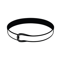 Minimalist black belt silhouette on a clean white background