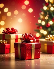 Christmas gifts under a tree