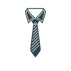 Formalwear accessory illustration featuring a shirt collar and tie