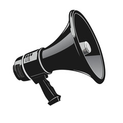 Classic Black Megaphone with Handle and Speaker Cone