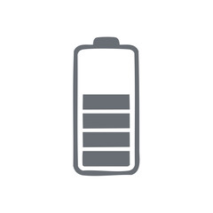 Battery Icon Symbolizing Energy Level and Power Status with Gray Fill Indicators on White Background