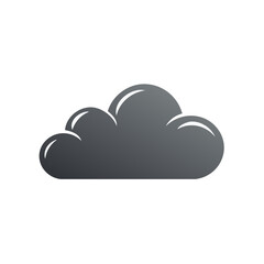 Dark gray cloud icon for weather forecast or digital data storage concept