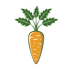 Vibrant Carrot Icon with Green Leaves  Fresh Produce Symbol for Healthy Food Promotion