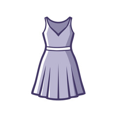 Sleeveless dress illustration, elegant and simple design.