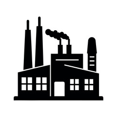 Fototapeta premium minimal silhouette vector of factory industrial plant