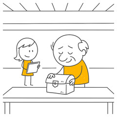 After a Long Career the Stick Figure Takes an Emotional Look at the Memories in the Chest.