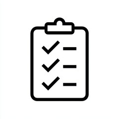 Fototapeta premium Minimalist continuous line drawing of a clipboard with checkmarks and to-do list items isolated on white background