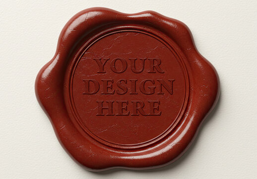 Isolated Wax Seal Design Mockup